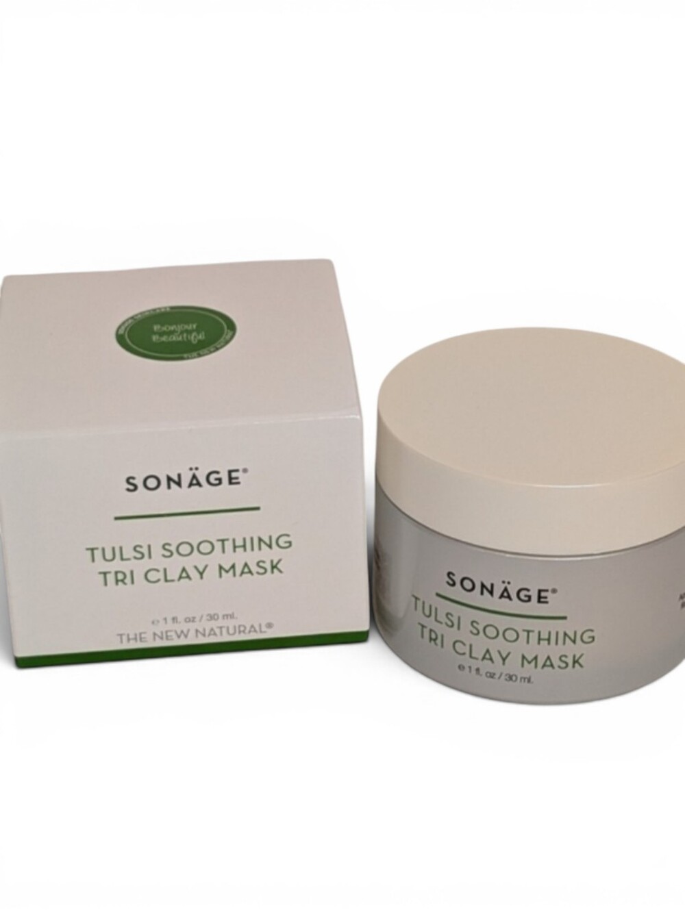 Sonage Tulsi Smoothing Tri Clay Mask - White NIB